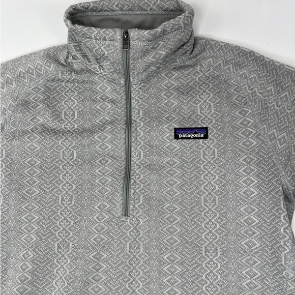 New patagonia womam better sweater 1/4 zio frozen jaquard salt grey size M⭐️⭐️ - Picture 10 of 14